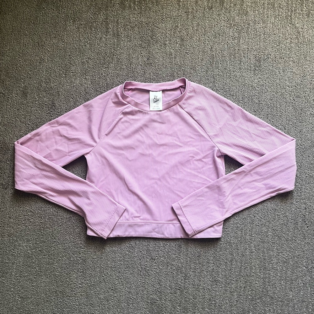Art Class Pink Long Sleeve Crop Top Girls XL 14/16